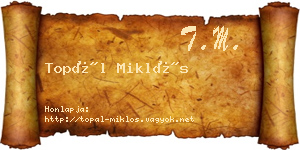 Topál Miklós névjegykártya