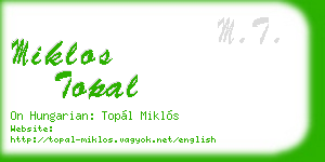 miklos topal business card